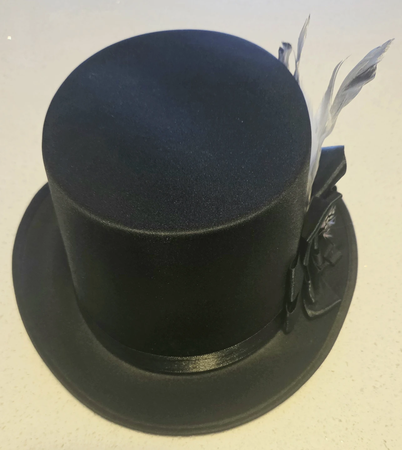 Black Formal Top Hat with Feathers - photo 2