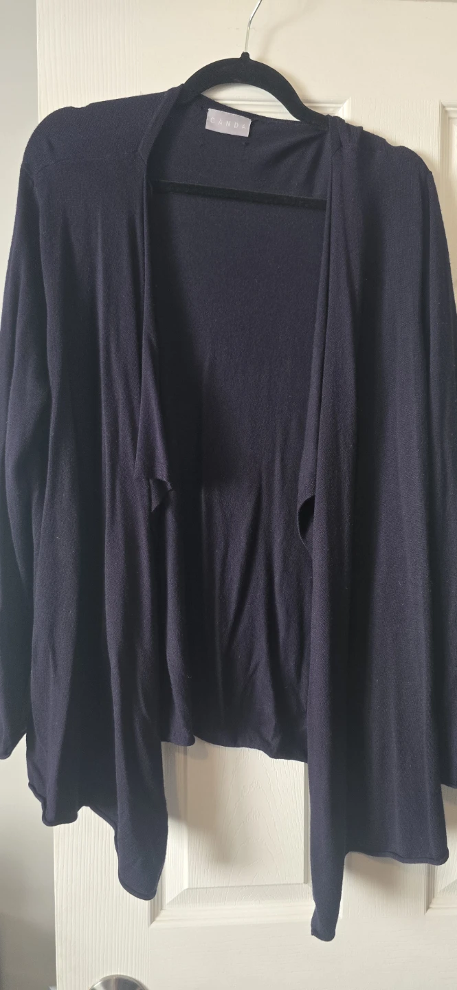 CANDA Navy Open Cardigan XL