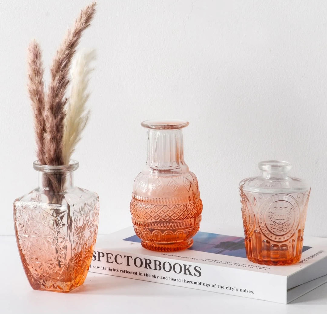 Set of 12 Orange Glass Bud Vases - photo 3