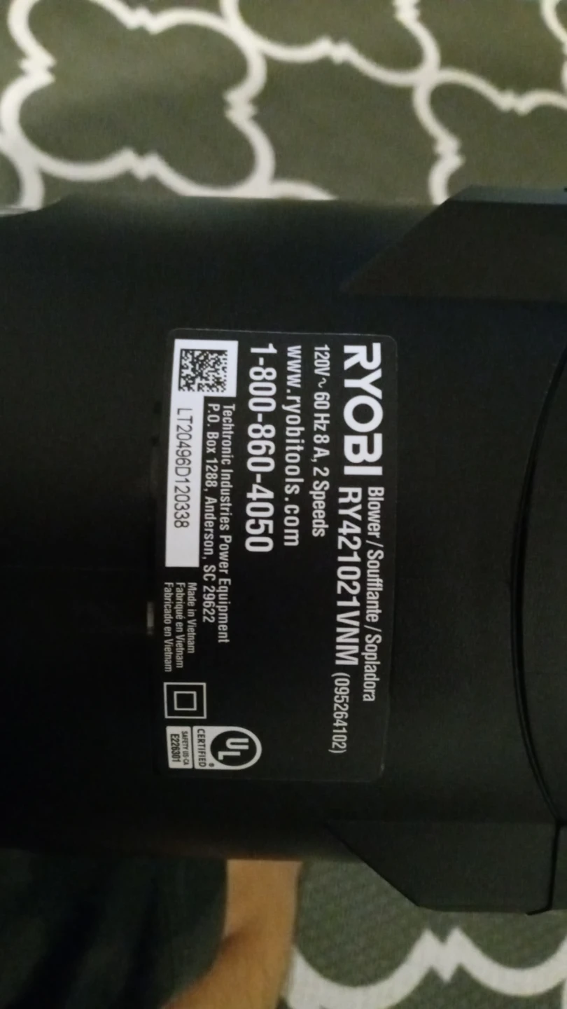 Ryobi 8 Amp Jet Fan Blower RY421021VNM - photo 3