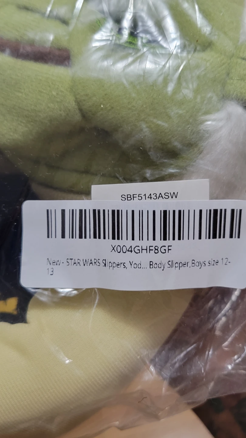 Star Wars Yoda Slippers, Boys Size 12-13 - photo 4