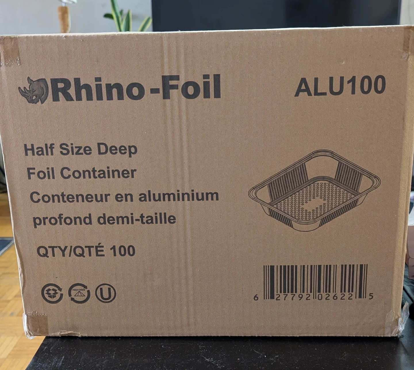 Rhino-Foil Half Size Deep Foil Containers with lids (35 sets)