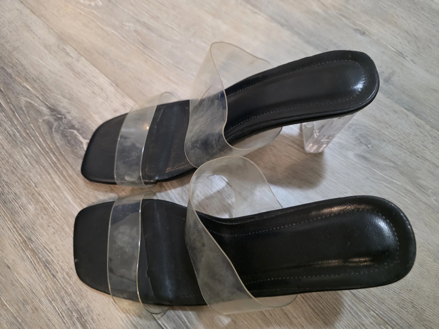 Clear Strap Block Heel Mules - photo 4
