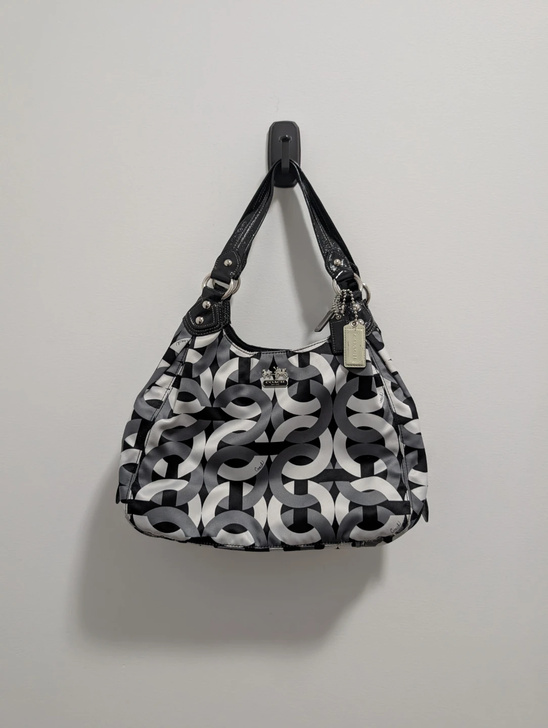 Coach Black and White Pattern Shoulder Bag