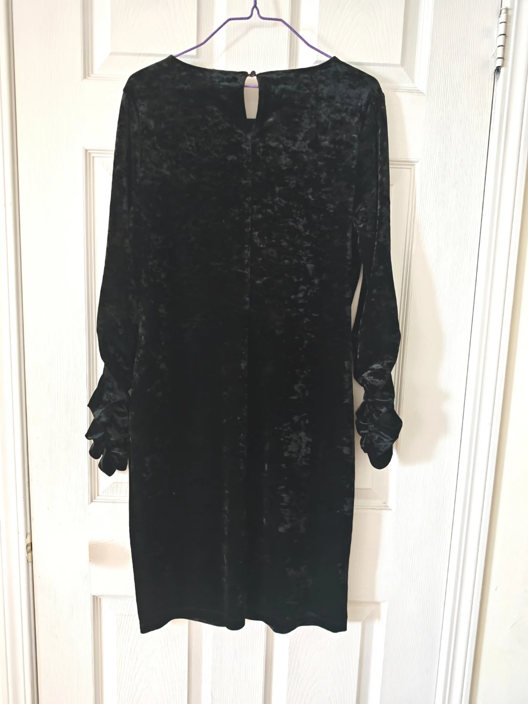 Black Velvet Ruched Sleeve Dress - photo 2