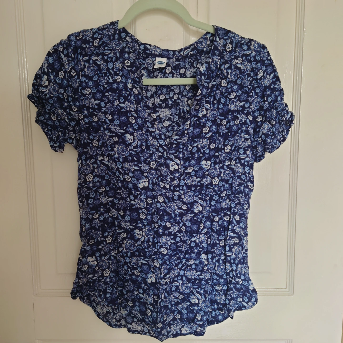 Old Navy Blue Floral Blouse