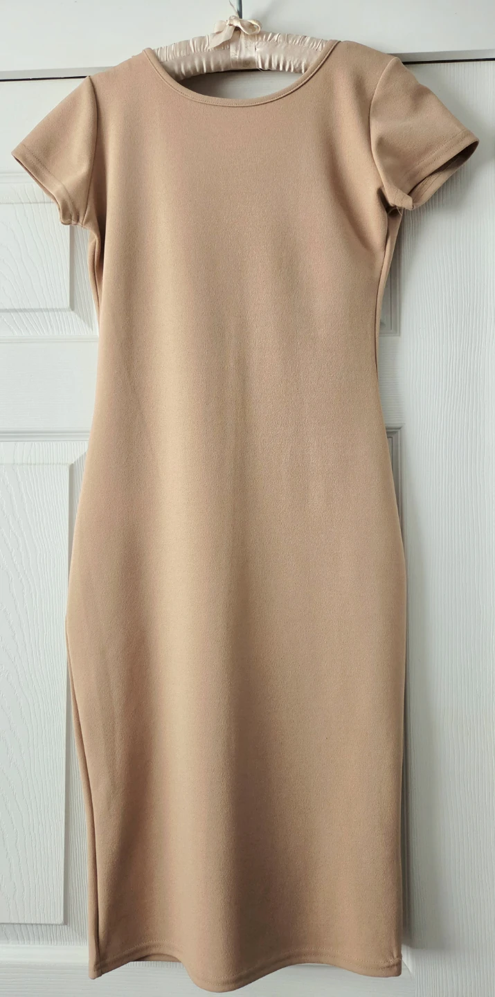 Nude Colour Open Back Dress