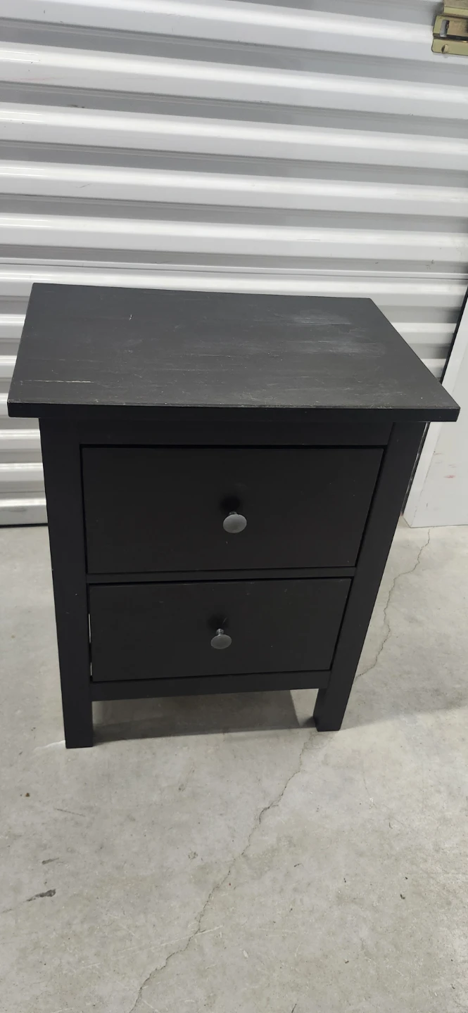 Ikea Black 2-Drawer Nightstand
