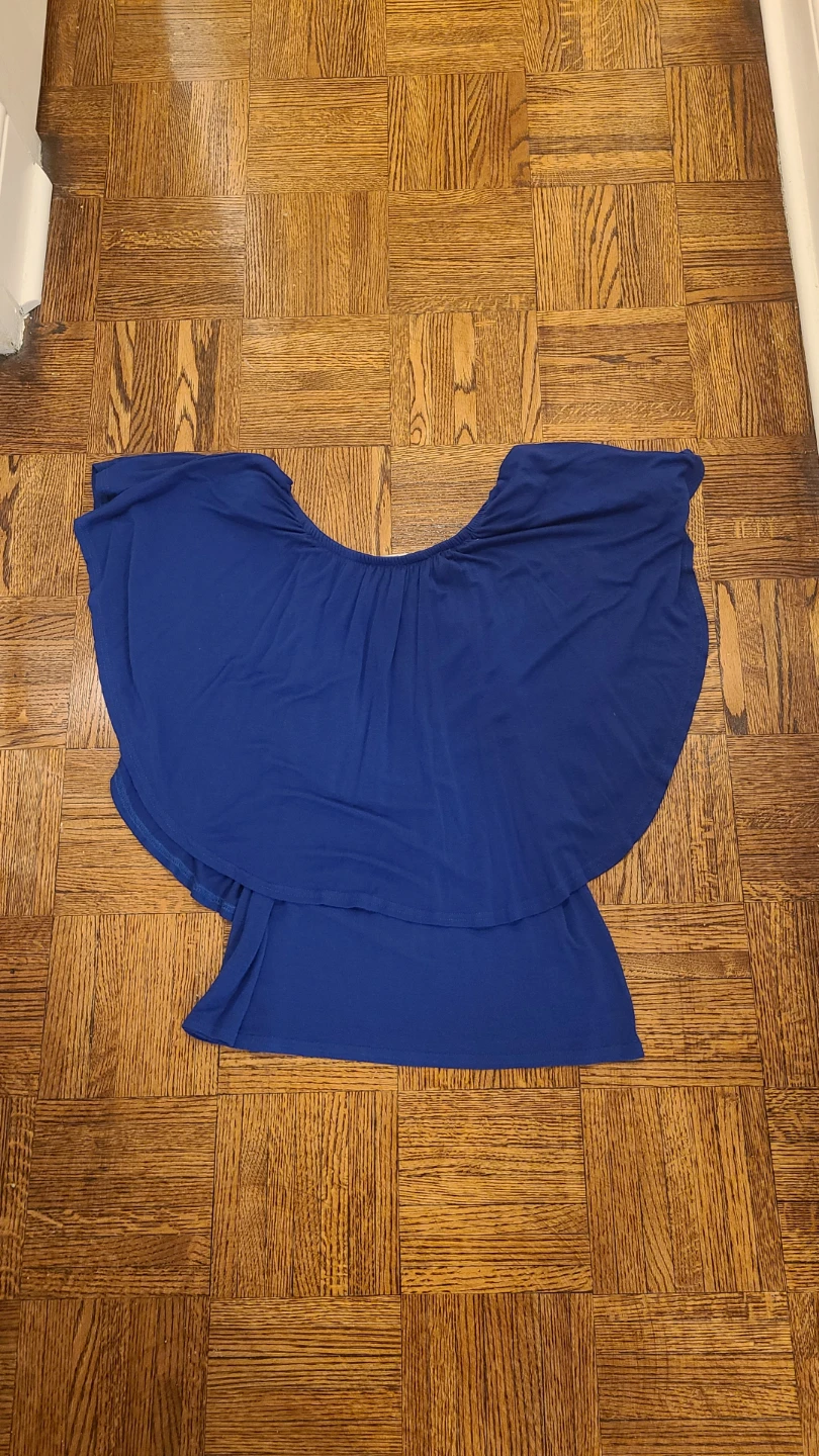 MGAZINE Blue Ruffle Top - Size M