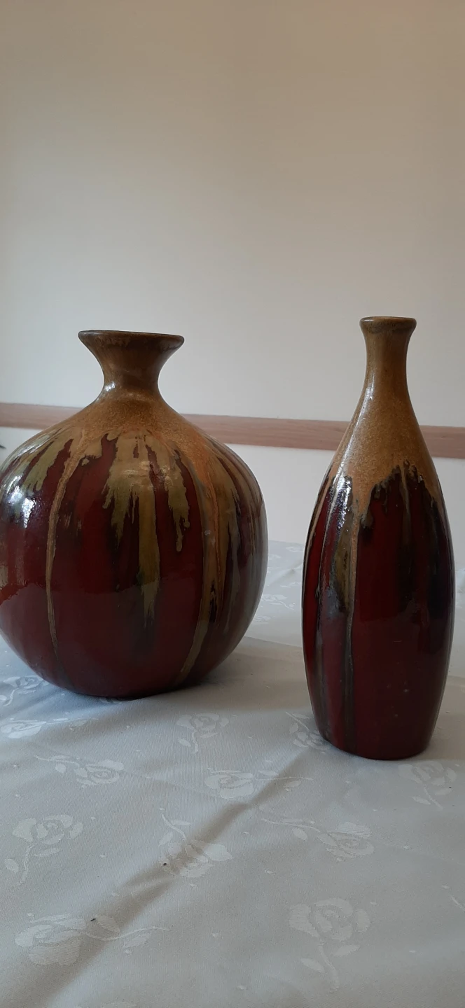 Modern drip glazed ceramic art pottery vases