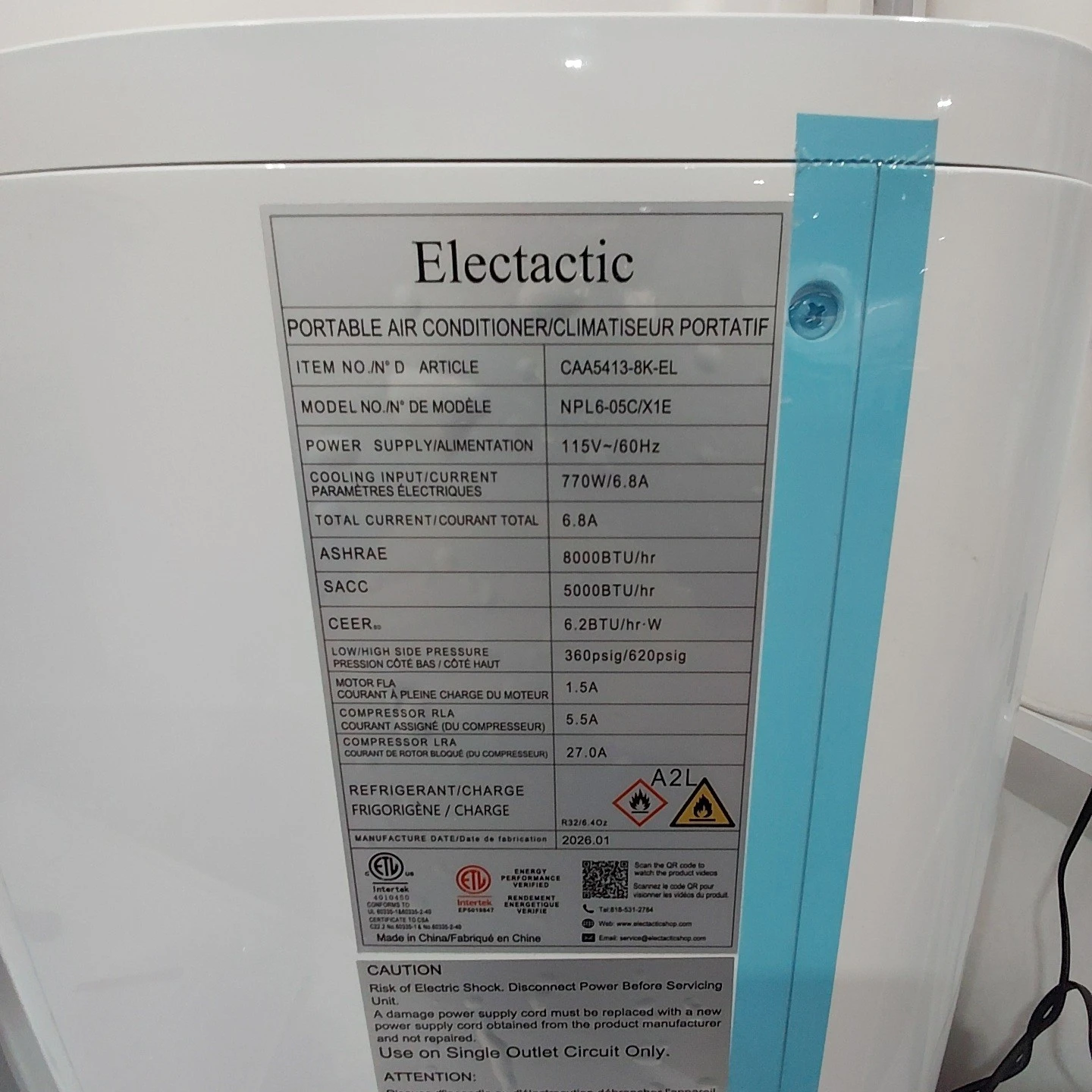 NEW- Electactic 8000 BTU Portable Air Conditioner/ Dehumidifier - photo 3