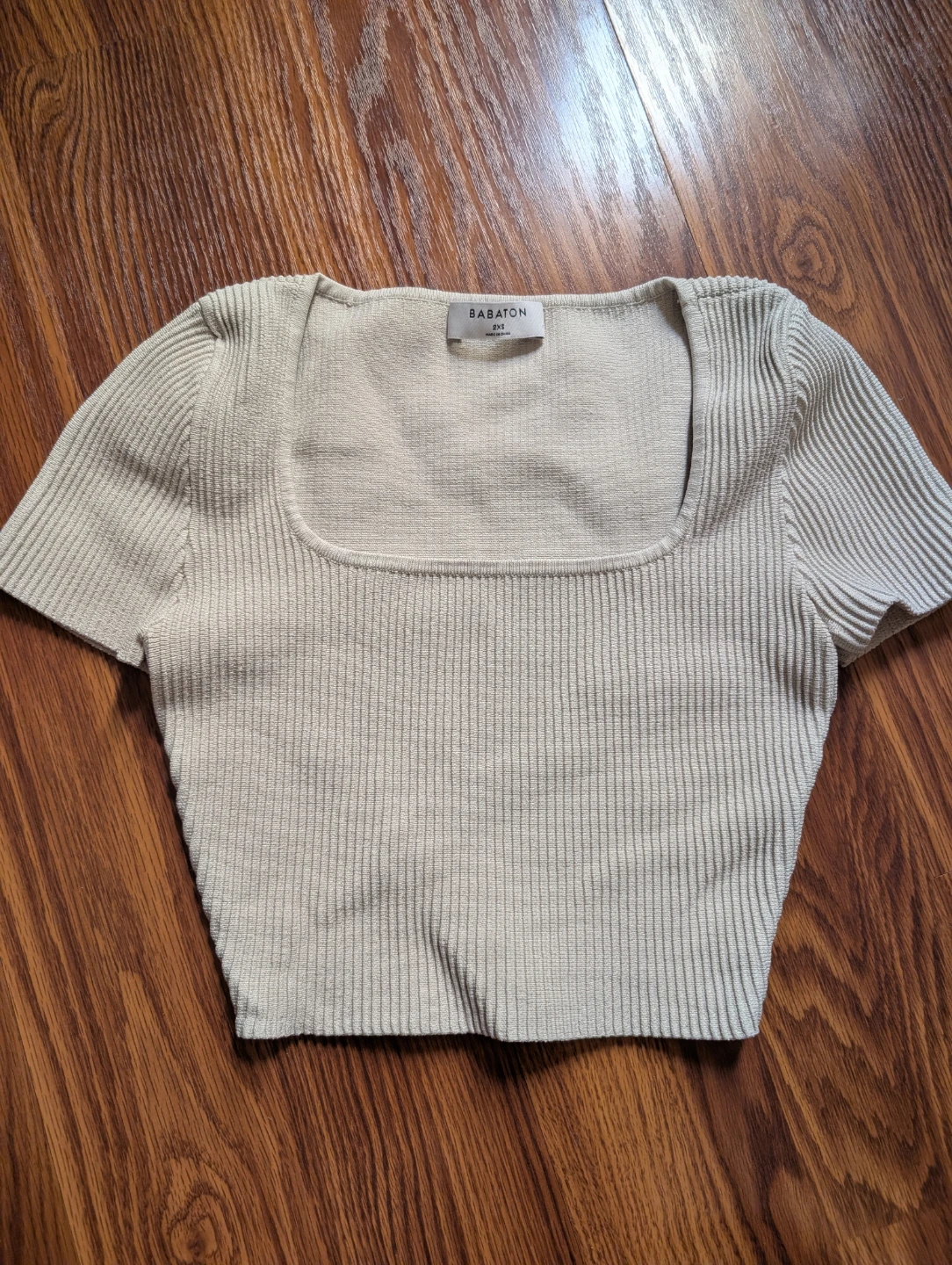 Babaton Ribbed Square Neck Top