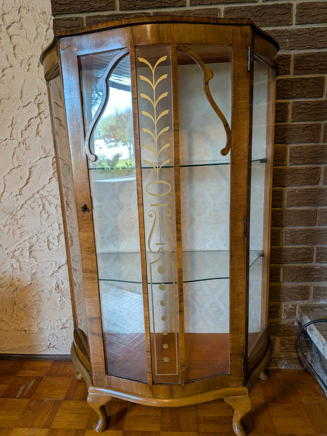 Vintage Wooden Curio Cabinet