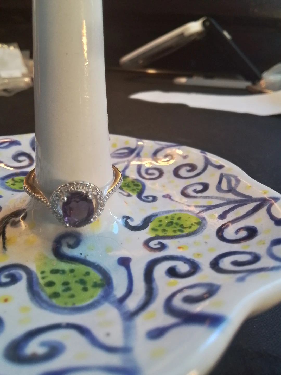 Oval Amethyst Ring with Halo - photo 5