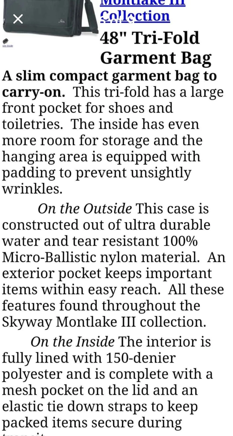 Skyway Tri-Fold Garment Travel Bag - photo 5