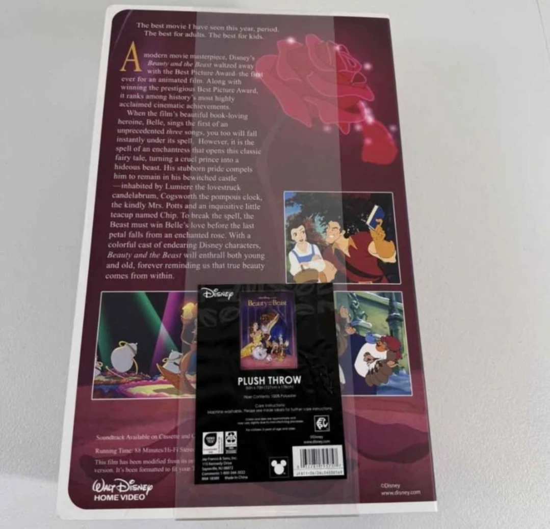 Disney Beauty and the Beast Plush VHS Throw - photo 3