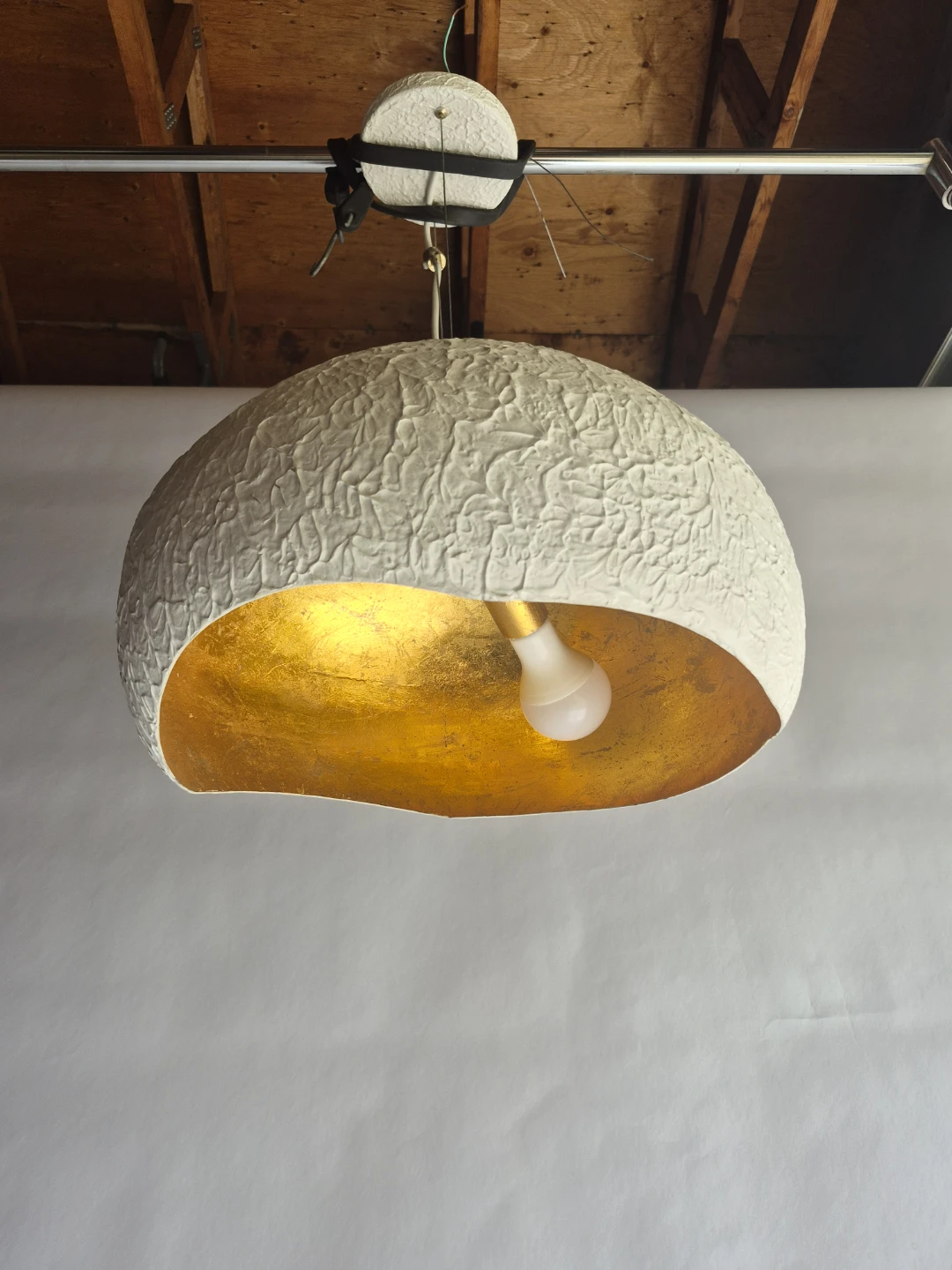 Textured Dome Pendant Light MCM style - photo 4