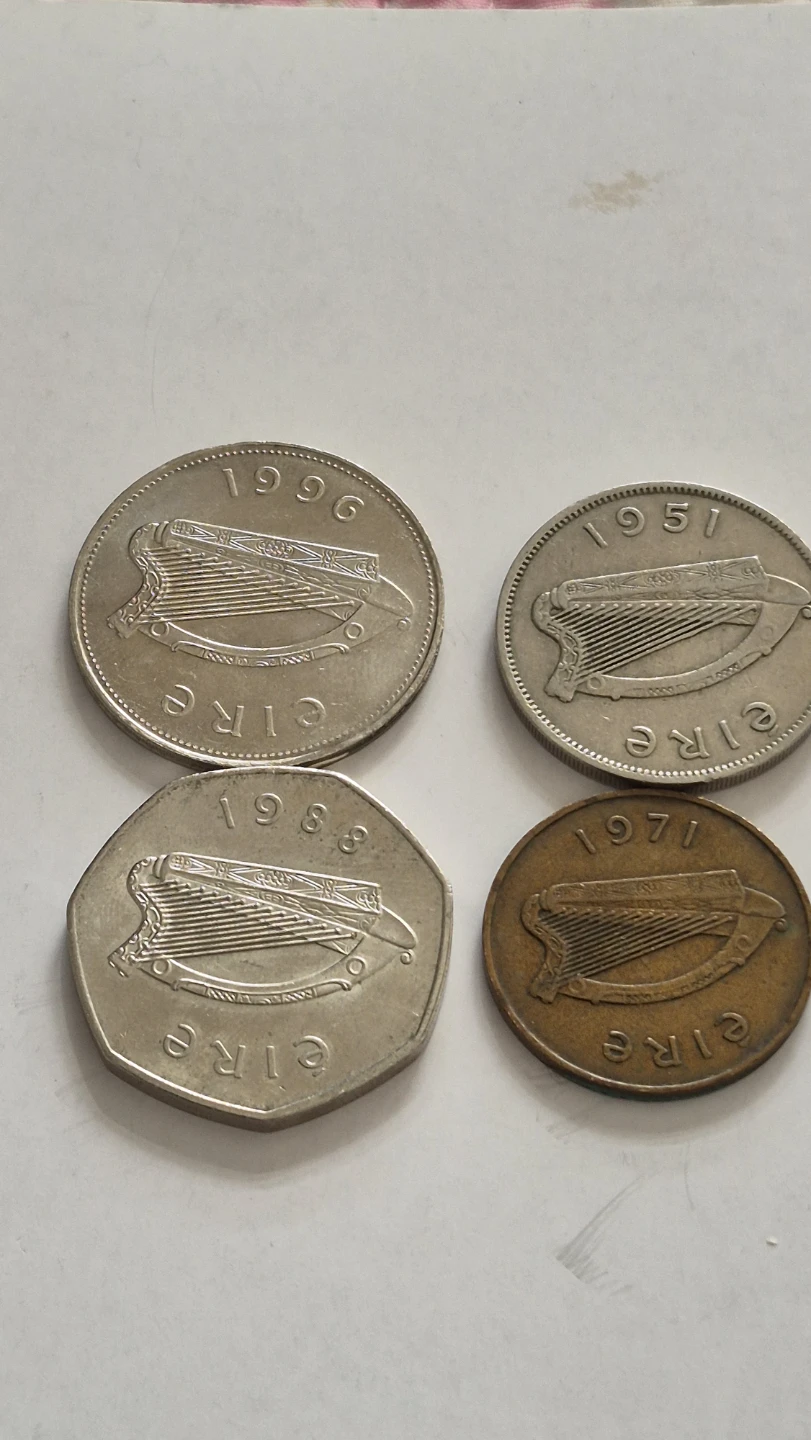 Set of four vintage Irish coins