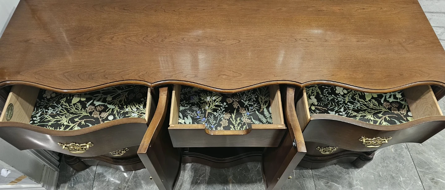 Andrew Malcolm Vintage Solid Wood Serpentine Credenza Dresser - photo 5