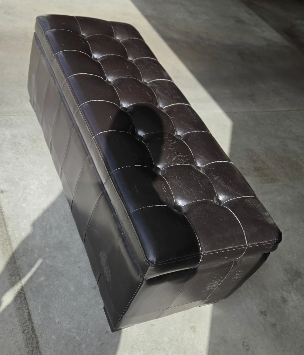 Dark Brown Storage Ottoman - photo 2