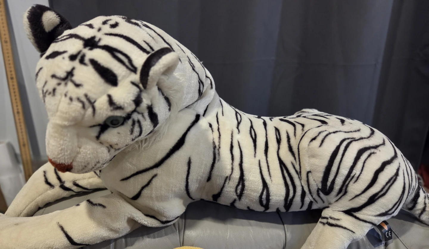 Micheal and Doug Large plush white tiger toy
