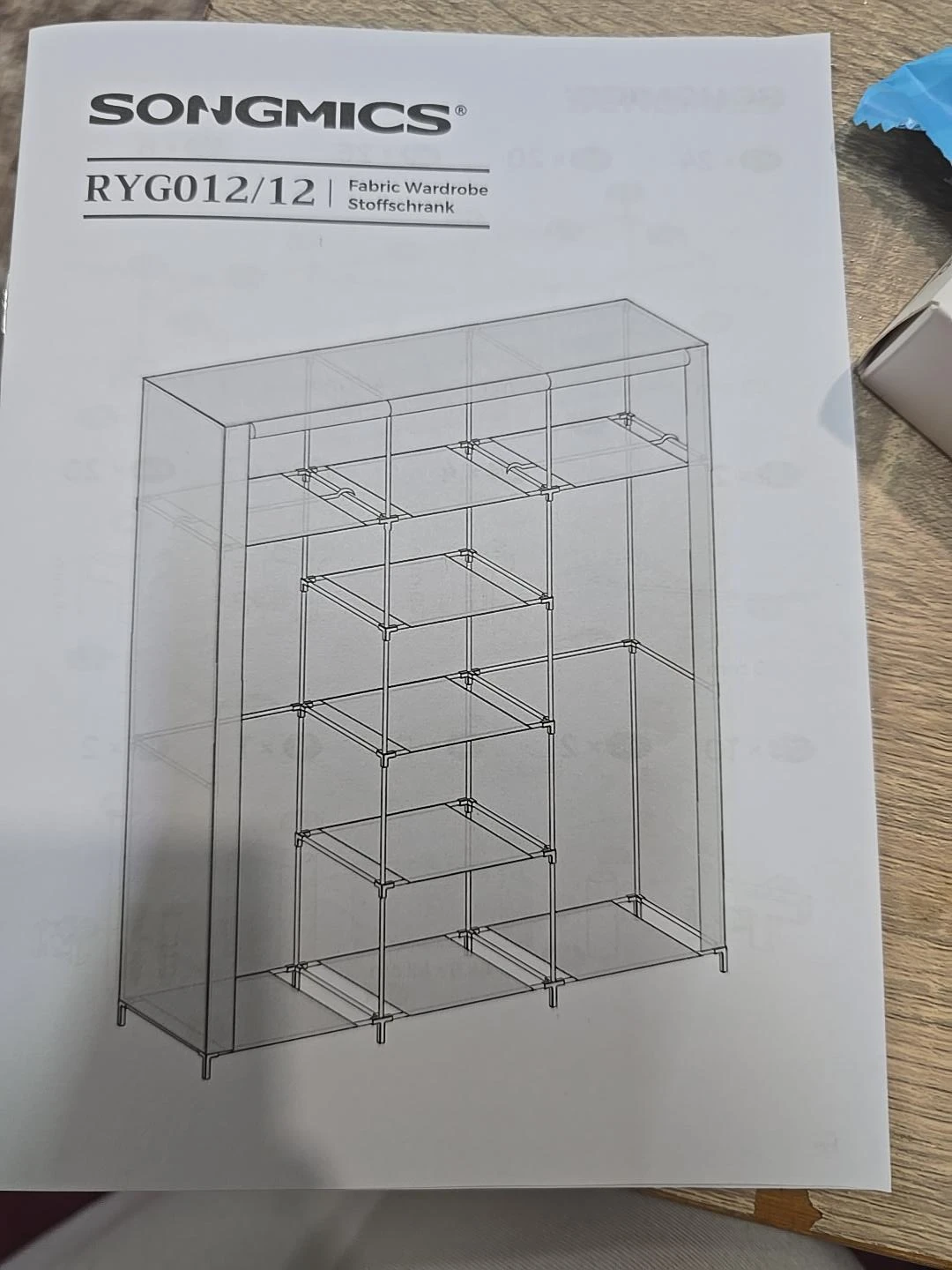 SONGMICS RYG012/12 Fabric Wardrobe
