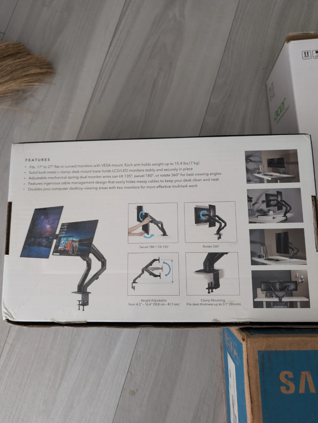 Samsung Curved Monitor, Acer Monitor, Dual Mount - photo 2