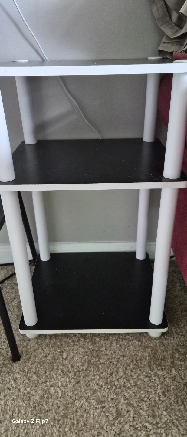 2 pack set of Three-Tier Black and White Side Table