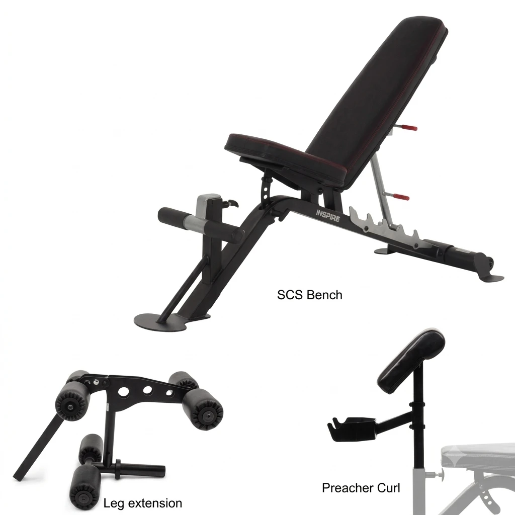 Inspire Fitness SCS Adjustable Bench with attachments