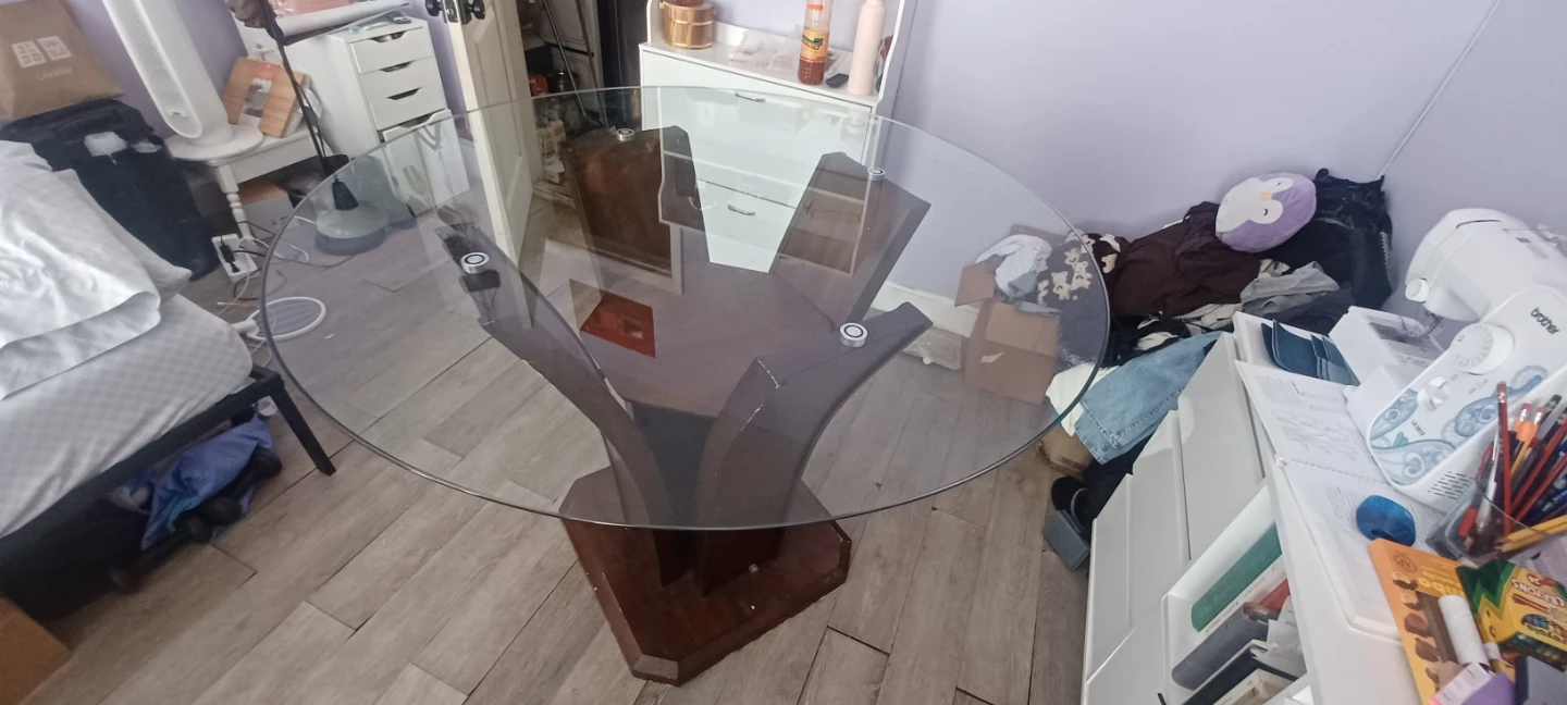 Glass Top Dining Table and 2 Chairs