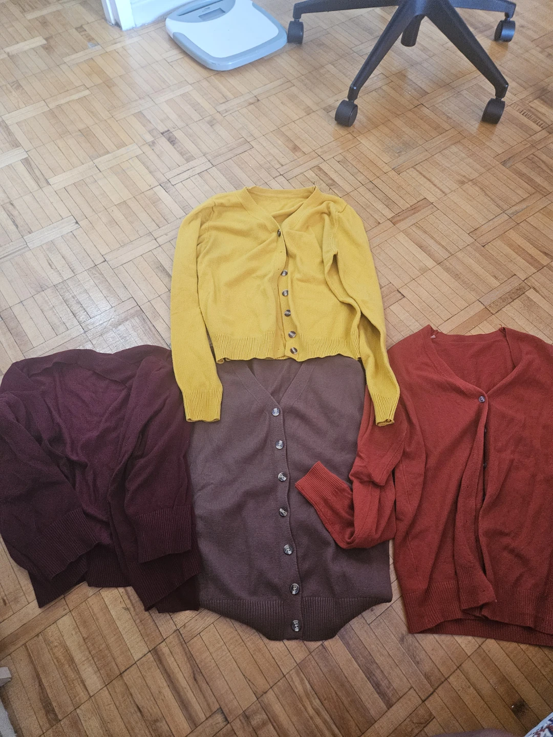 Large Three button-up cardigans