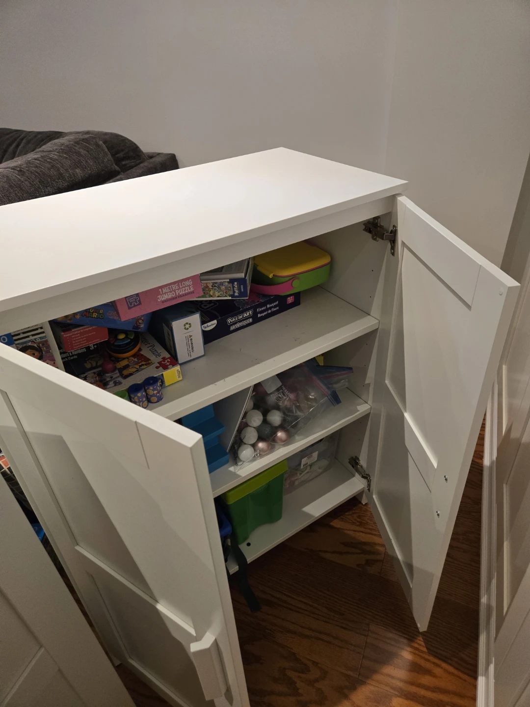 2 White Storage Cabinet with Doors - photo 2