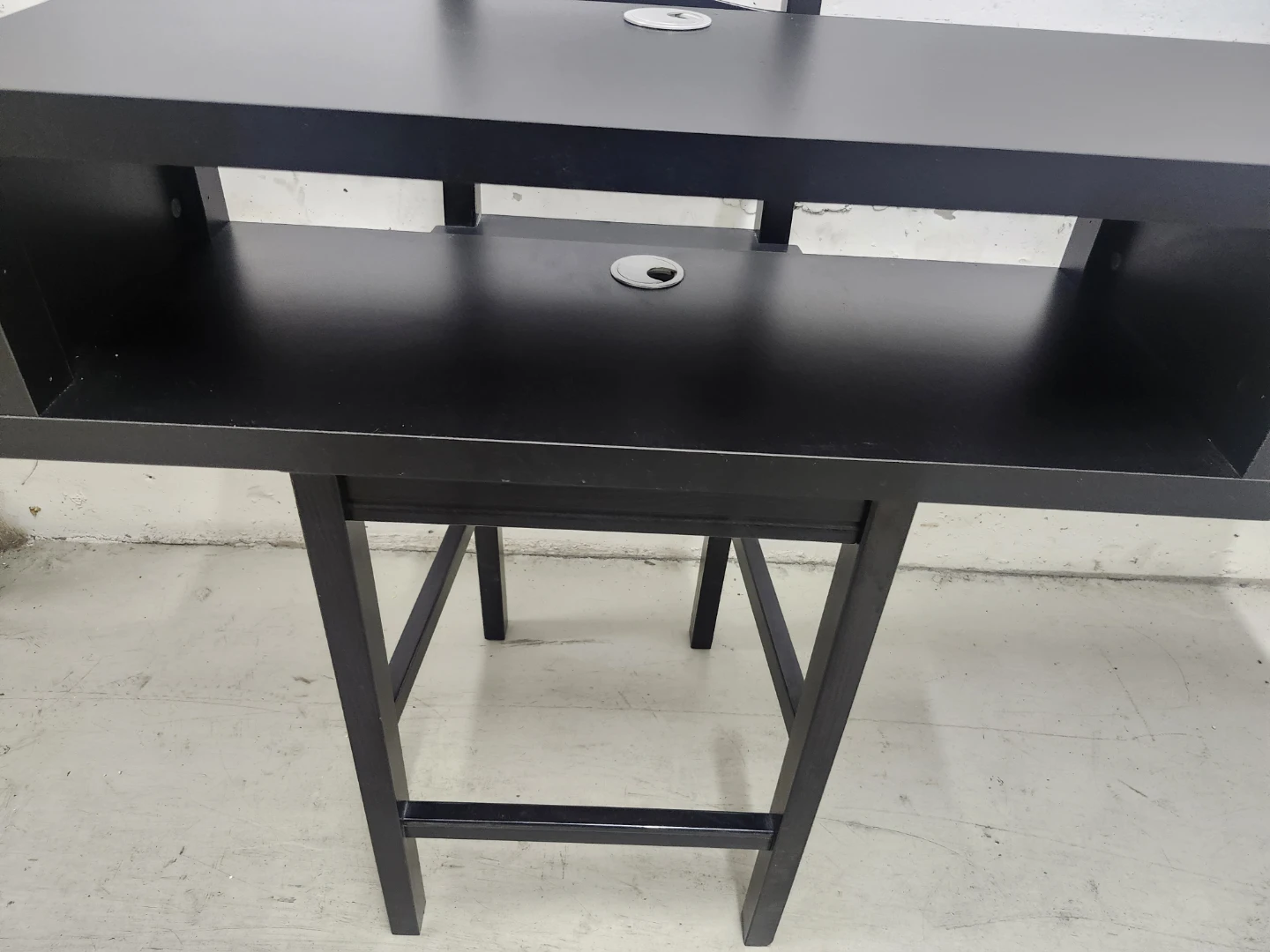 Black Modern Console Table with Shelf - photo 3