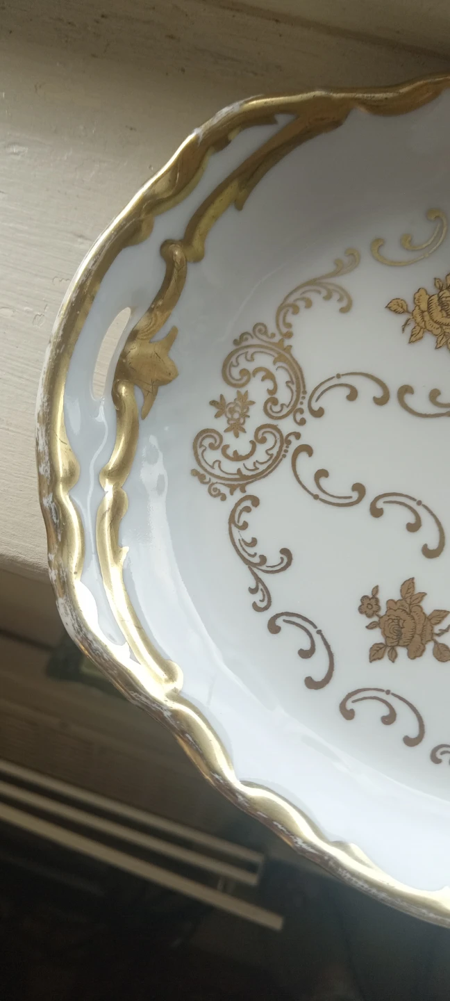 German porcelain    Gold Trimmed Serving Tray - photo 2
