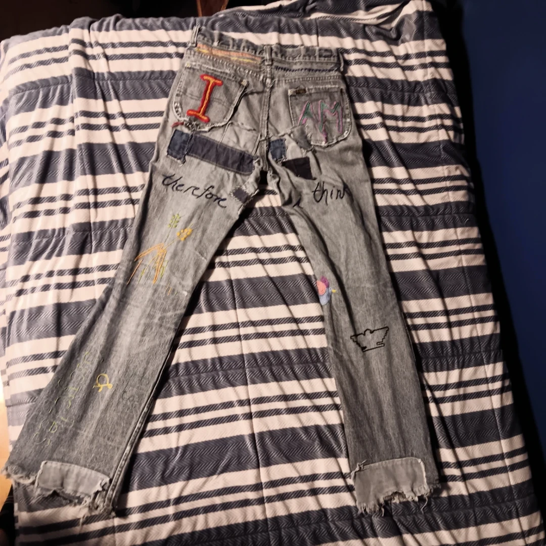 Embroidered and Patchwork Denim Jeans - photo 5