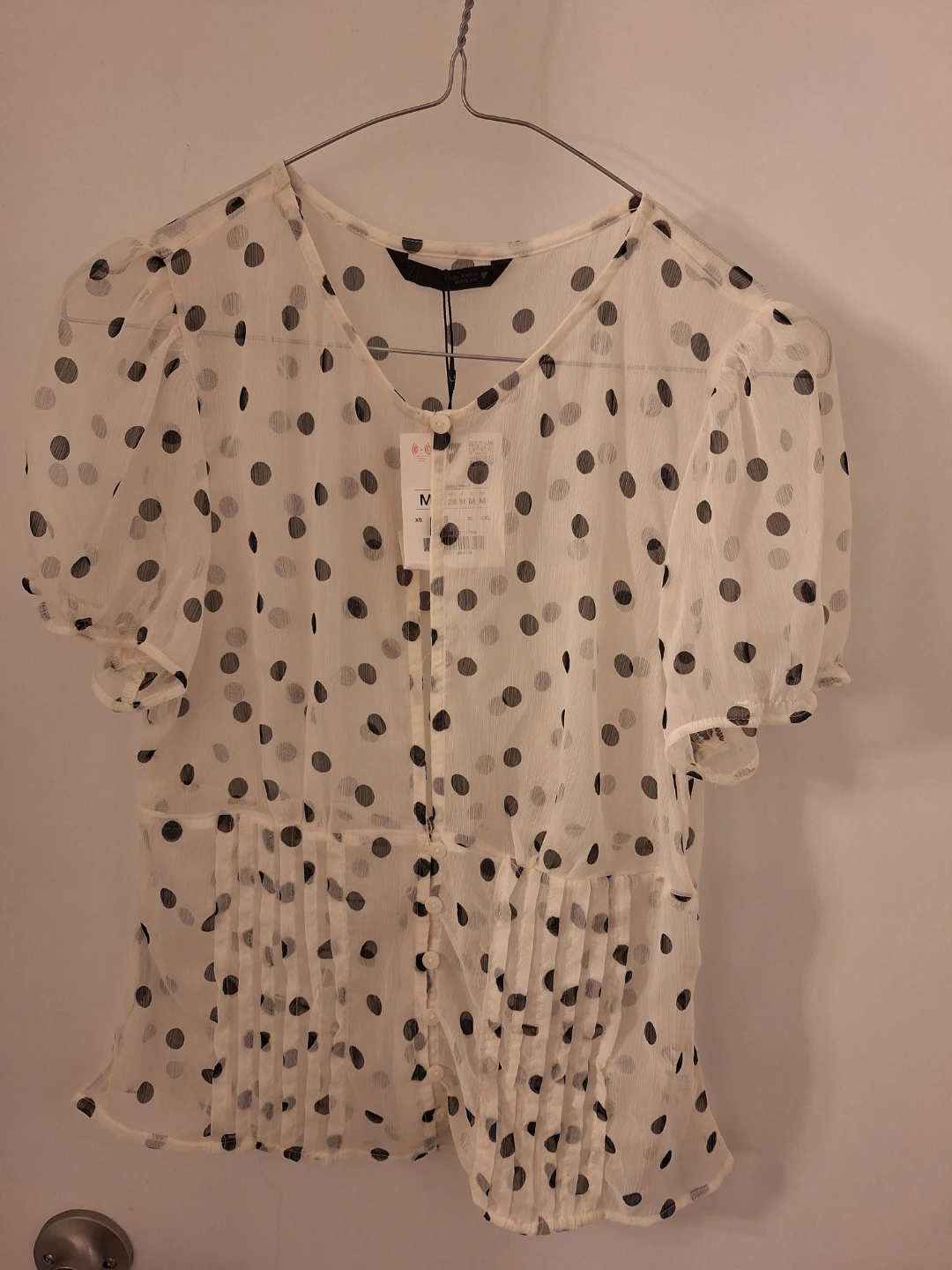 Zara Polka Dot Georgette Top - photo 2