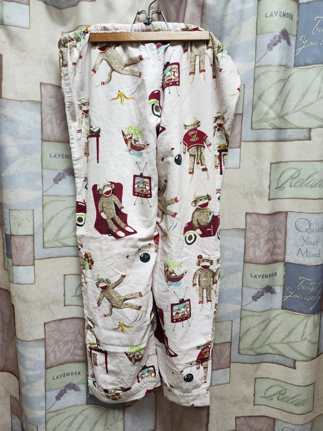 Medium Nick & Nora Sock Monkey Pajama Pants - photo 2