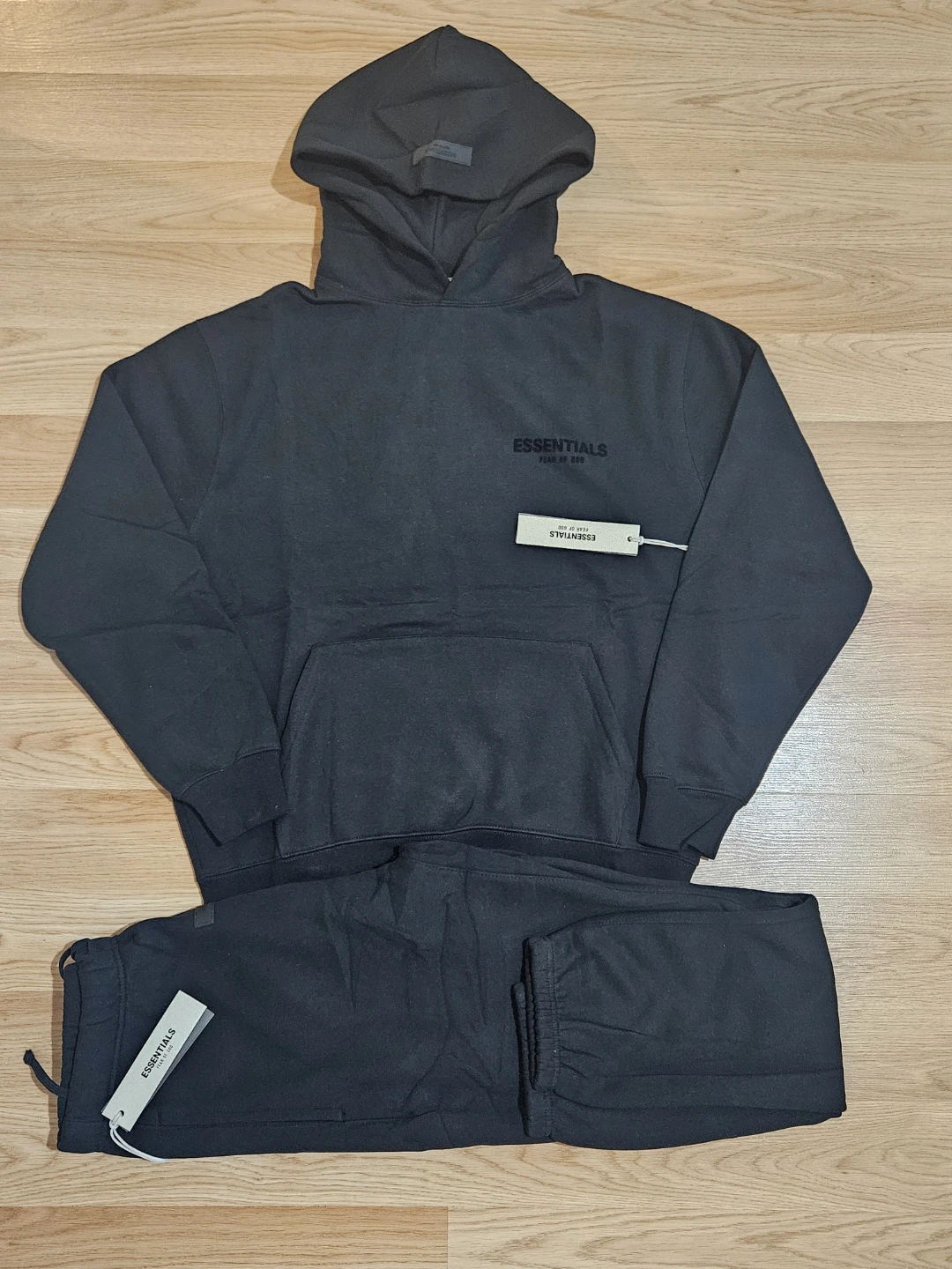 Essentials Fear of God Black Hoodie and Sweatpants Set