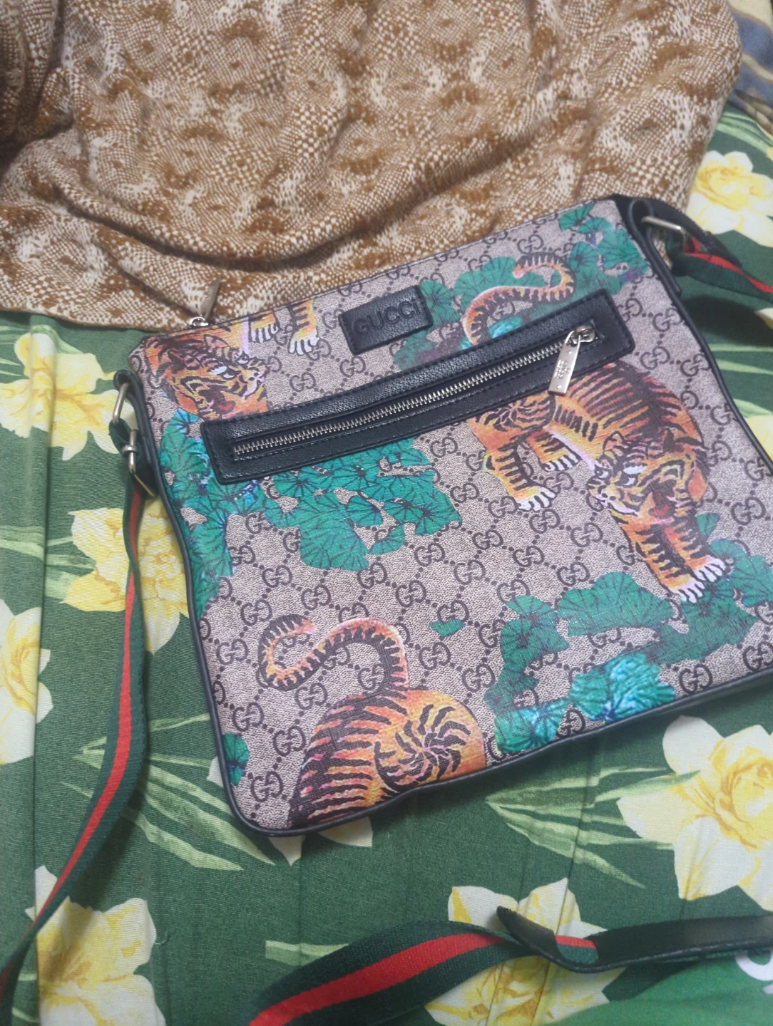 Gucci Tiger Print Messenger Bag