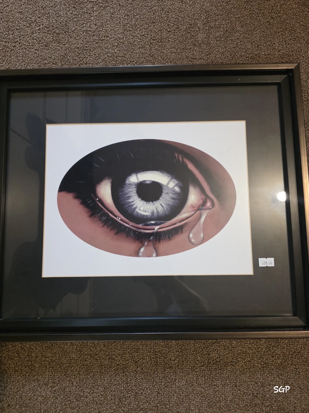 Set of Two Framed Crying Eye Art Prints - photo 2