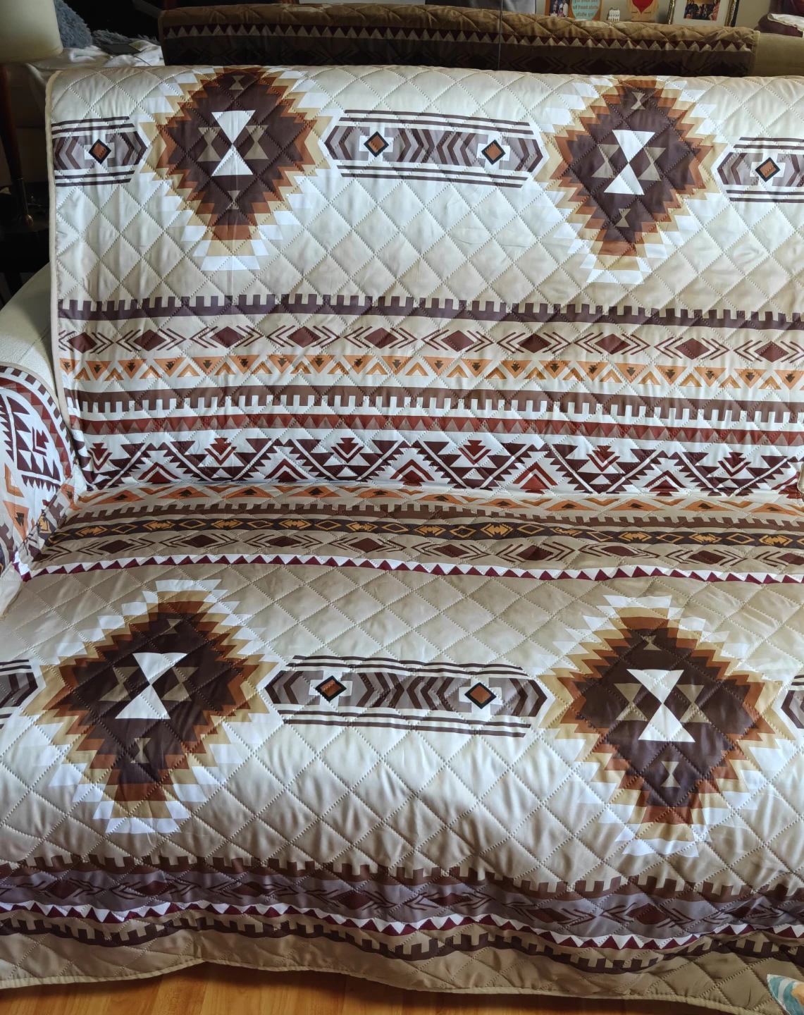 Collections Etc. Southwest Print Loveseat Protector