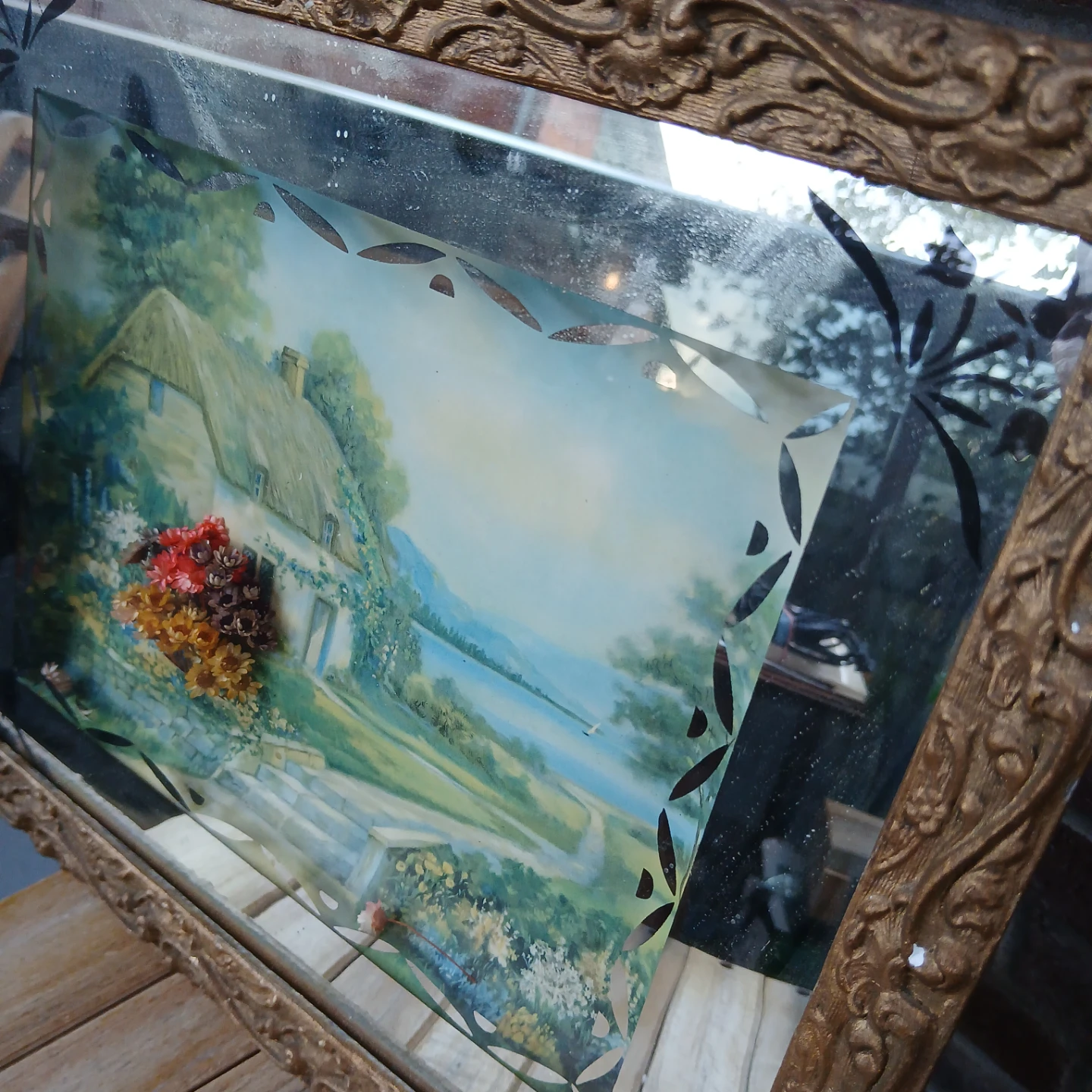 Vintage Cottage Scene Decorative Mirror - photo 4