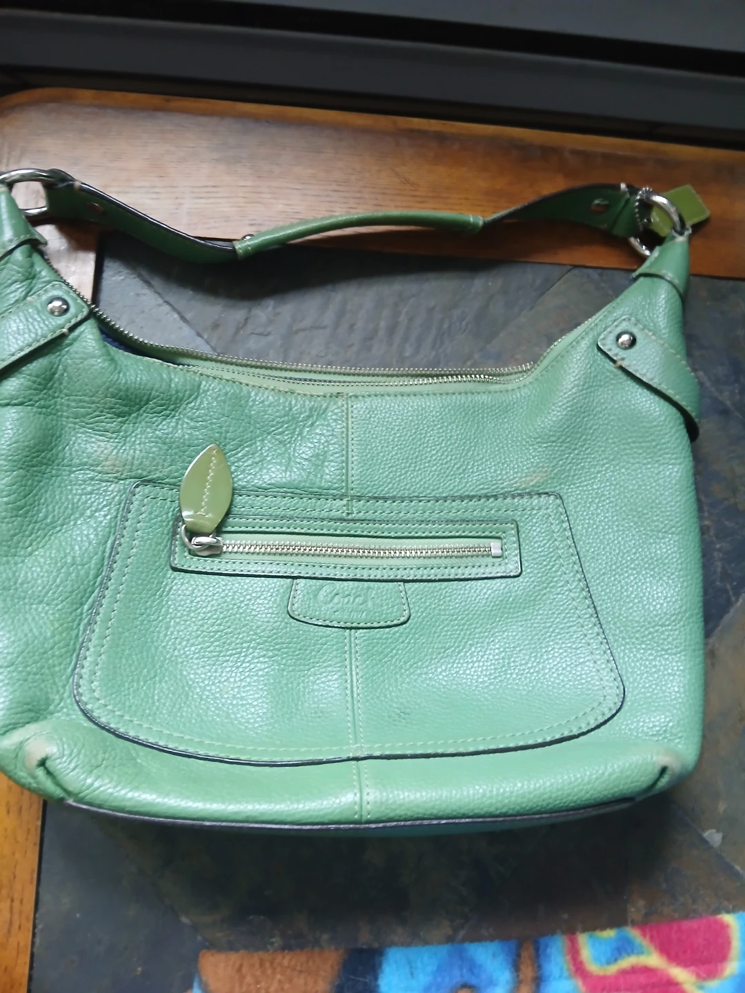 Green Coach Leather Hobo Bag