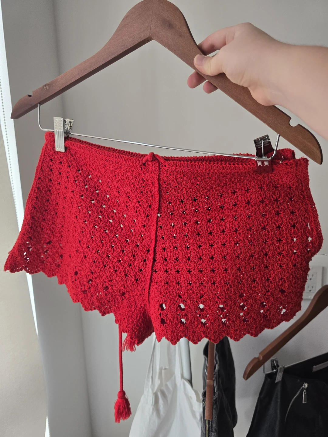 H&M Red Crochet Shorts
