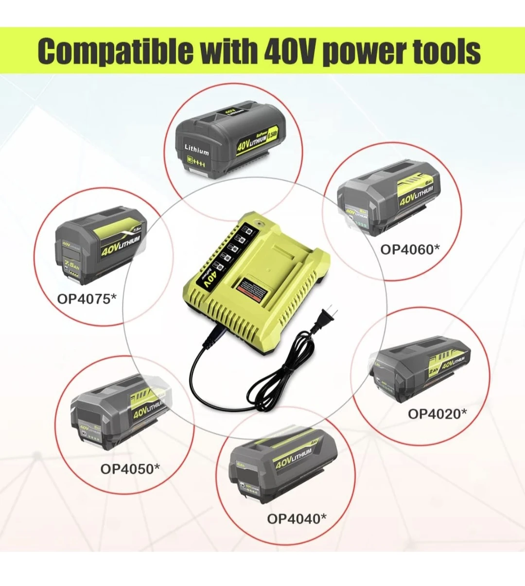 BatPower OP401 40V Battery Charger for Ryobi - photo 4