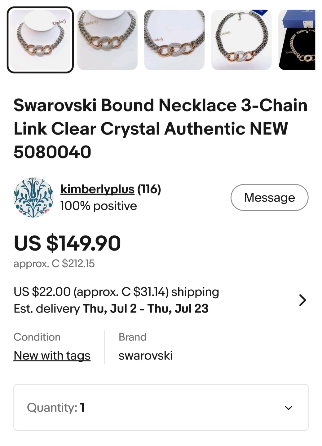 Swarovski Bound Necklace 5080040 - photo 2