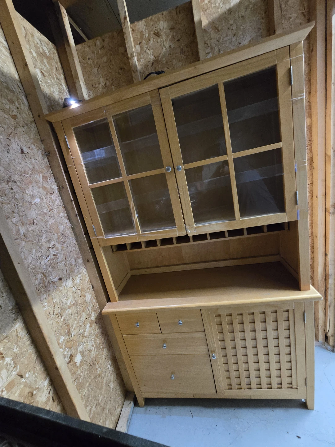 Light Wood China Cabinet Hutch
