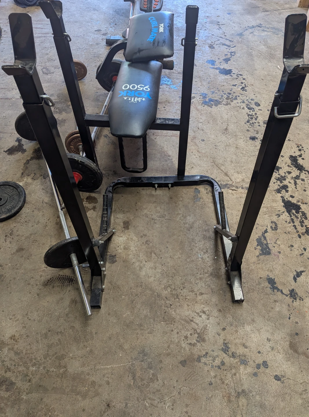 York Curl Mate 500 Weight Bench and Barbell Set - photo 4