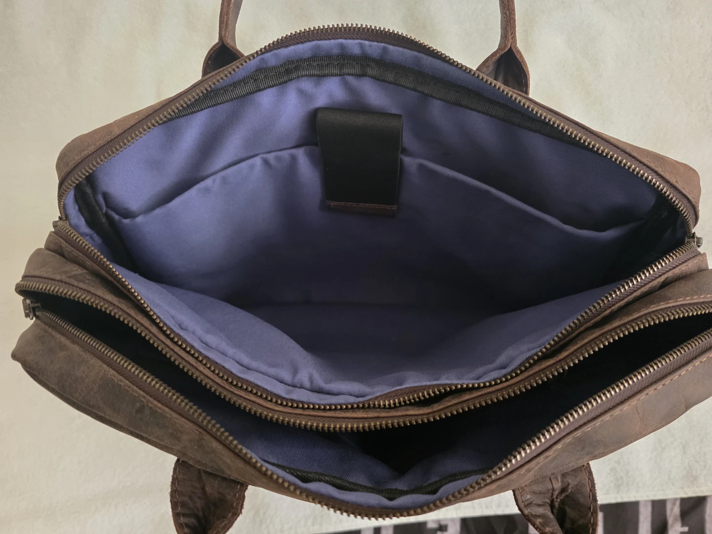 Brown Leather Laptop Briefcase - photo 5