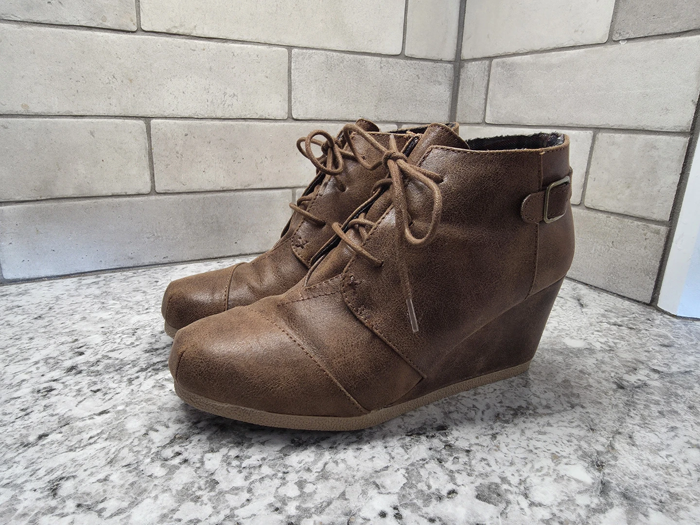 Size 7 brown Wedge Ankle Boots